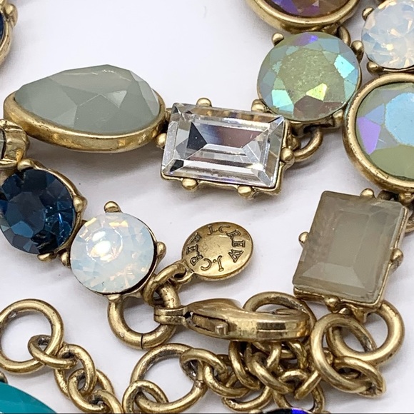 J. Crew Blue and Yellow Opalescent Jeweled Necklace - Picture 3 of 3